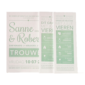 Ons assortiment Letterpress trouwkaartjes